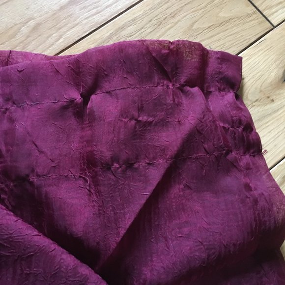 Six Shabby Chic Long Crushed Voile Curtain Panels - Picture 9 of 12